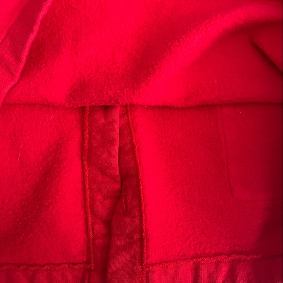 [S]Qualicum Red Cotton Shirt Jacket with Embellished Butterfly Made in Canada - Picture 9 of 10